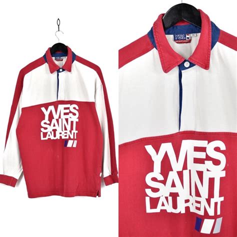 ysl rugby shirt|Vintage Yves Saint Laurent YSL Rugby Longsleeve Polo Shirt.